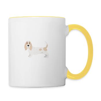 basset hound 3 - Mug contrasté - blanc/jaune - Droite
