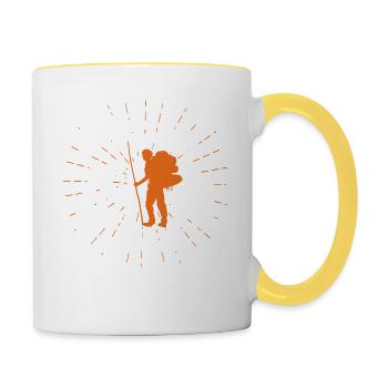 Retired, but active in hiking Retirees - Contrasting Mug - white/yellow - Right