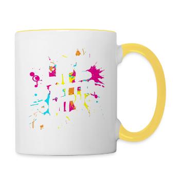 Das Leben Ist Besser Mit Paintball Team Sports - Tasse zweifarbig - Weiß/Gelb - Rechts
