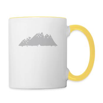 Happiness is a day spent hiking - Contrasting Mug - white/yellow - Right