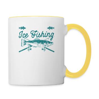 A bad day at ice fishing Lustig beer - Contrasting Mug - white/yellow - Right
