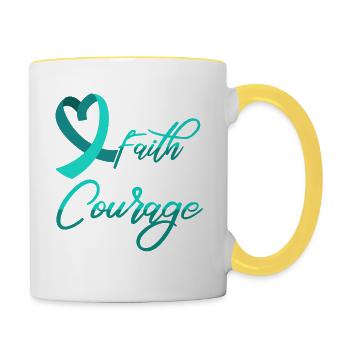 Espoir Foi Amour Courage Pstd Conscience du stress - Mug contrasté - blanc/jaune - Droite