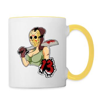 Lady 13 - Mug contrasté - blanc/jaune - Droite