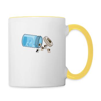 Happy Pills Shih Tzu Funny Dog Lover Humor Pet Pun - Contrasting Mug - white/yellow - Right