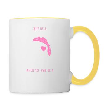 Why Be A Princess When You Can Be A Pirate! Ahoy, - Contrasting Mug - white/yellow - Right
