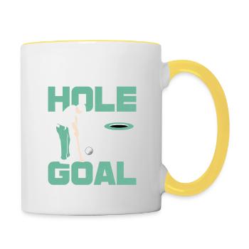 Your Hole Is My Goal Golf Golfing - Contrasting Mug - white/yellow - Right