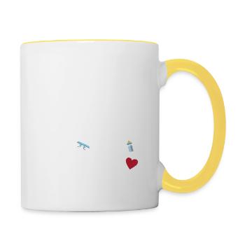 Je vais être papa mon programme en 2025 - Mug contrasté - blanc/jaune - Droite