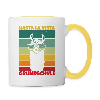 Grundschul Abgänger 2026 Grundschule Abschied - Tasse zweifarbig - Weiß/Gelb - Rechts