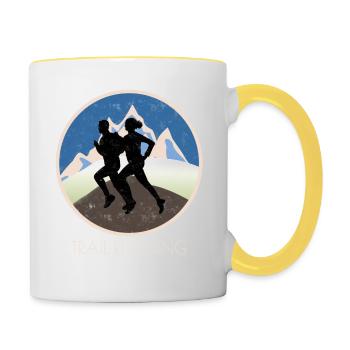 Trail Runner Running Jogging Jogger I Gift - Mug contrasté - blanc/jaune - Droite