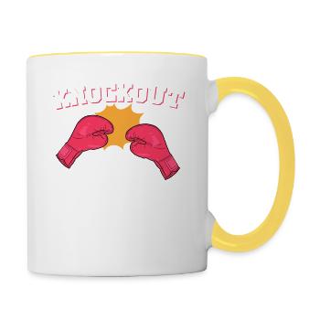 Knockout Mit Einem Furz Combat Sports Boxer - Tasse zweifarbig - Weiß/Gelb - Rechts
