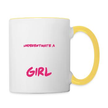 Golfspielerin Golf Golfverein Golfplatz Golfsport - Tasse zweifarbig - Weiß/Gelb - Rechts