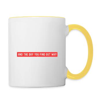 Soyez motivé - Motivational Note Vêtements - Mug contrasté - blanc/jaune - Droite