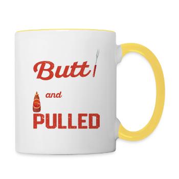 I like rubbing my butt - Contrasting Mug - white/yellow - Right