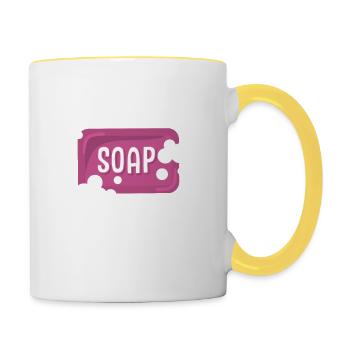 I Make Soap Because Punching People Soapmaker Soap - Contrasting Mug - white/yellow - Right