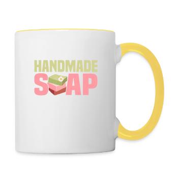 I Make The Best Handmade Soap Soapmaking Soapmaker - Contrasting Mug - white/yellow - Right