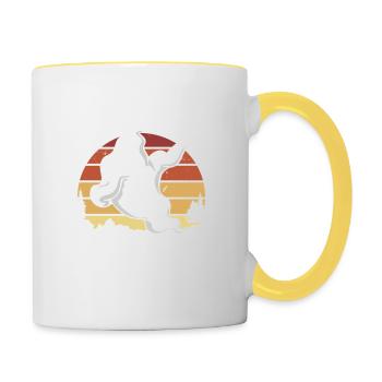 Les fantômes m’aiment - Mug contrasté - blanc/jaune - Droite
