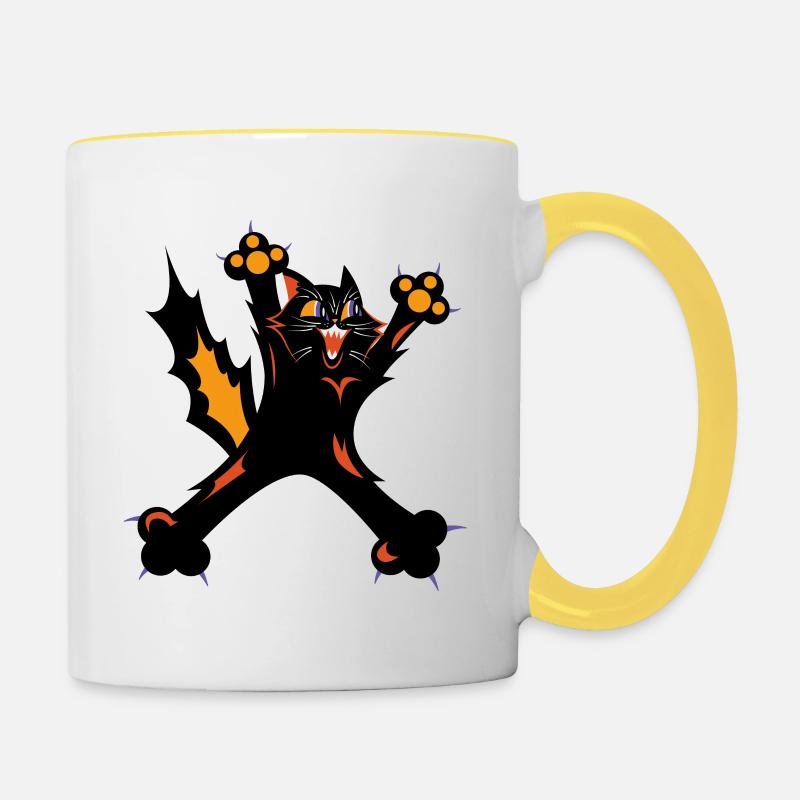 Crazy Cat Lady - Mug contrasté - blanc/jaune