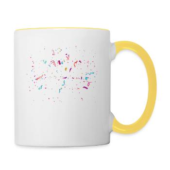 Mein Kostüm ist in der Wäscherei Carnival Party - Tasse zweifarbig - Weiß/Gelb - Rechts