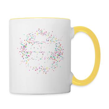 Mein Kostüm ist in der Wäscherei Carnival Party - Tasse zweifarbig - Weiß/Gelb - Rechts