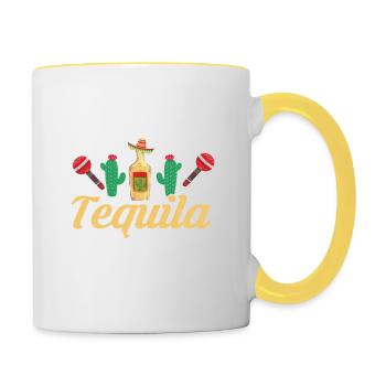 Mas Tequila Por Favor Cinco De Mayo Party - Mug contrasté - blanc/jaune - Droite