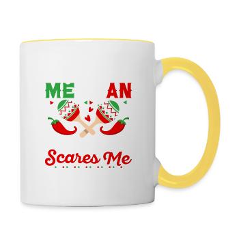 My Wife Is Mexican Nothing Scares Me Cinco De Mayo - Contrasting Mug - white/yellow - Right