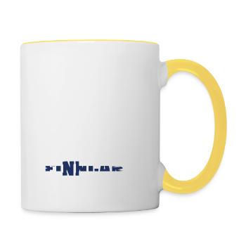Ich muss dringend nach Finnland Urlaub Geschenk - Tasse zweifarbig - Weiß/Gelb - Rechts
