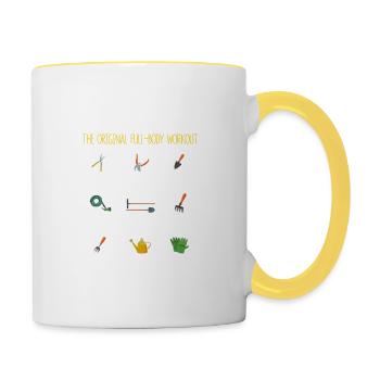 Gardening The Original Full Body Workout Funny - Contrasting Mug - white/yellow - Right