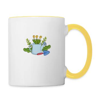 Gardening keeps me sane Nature lover - Contrasting Mug - white/yellow - Right