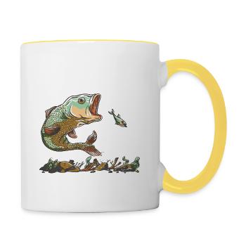 Mir reicht´s ich geh Angeln! - Tasse zweifarbig - Weiß/Gelb - Rechts