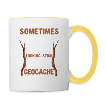 Sometimes funny-looking stock geocache Funny - Contrasting Mug - white/yellow - Right