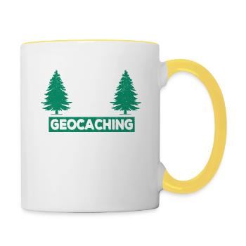 Honnêtement, officier, je ne fais que du géocaching, de la fantaisie - Mug contrasté - blanc/jaune - Droite