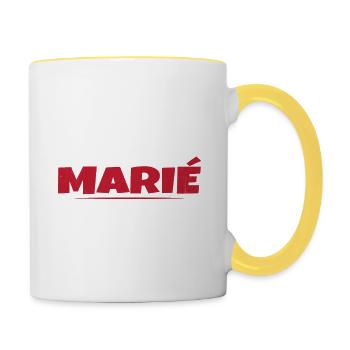 Homme Futur Marié Cadeau Humour EVG - Mug contrasté - blanc/jaune - Droite