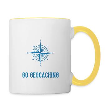 Certains grands-pères vont à la pêche De vrais grands-pères vont - Mug contrasté - blanc/jaune - Droite