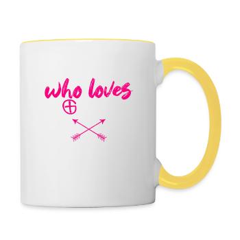 Juste une fille qui aime le géocaching Drôle - Mug contrasté - blanc/jaune - Droite