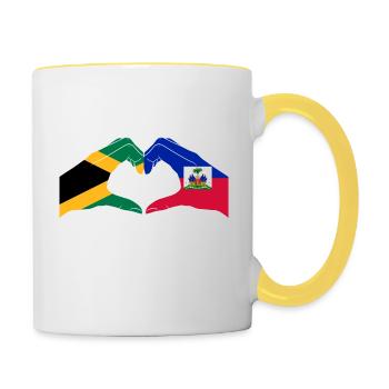 Haiti Haitian Jamaica Combination I Gift - Contrasting Mug - white/yellow - Right
