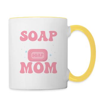 Soap Making Mom Soapmaking Soapmaker - Contrasting Mug - white/yellow - Right