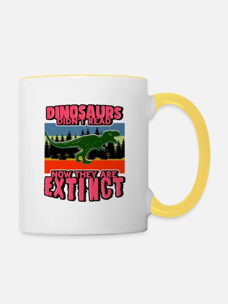 DINOSAUR 1 - Tasse zweifarbig - Weiß/Gelb