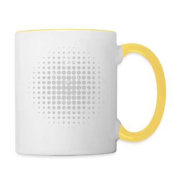 Retro Punkt Design - Tasse zweifarbig - Weiß/Gelb - Rechts