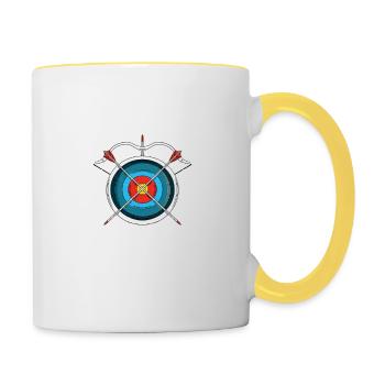 Mir reicht's ich gehe Bogenschiessen Pfeil Bogensc - Tasse zweifarbig - Weiß/Gelb - Rechts