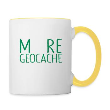 Encore une géocache je promets des choses drôles - Mug contrasté - blanc/jaune - Droite