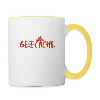 Eat Sleep Geocache Repeat Geocaching Outdoor - Contrasting Mug - white/yellow - Right