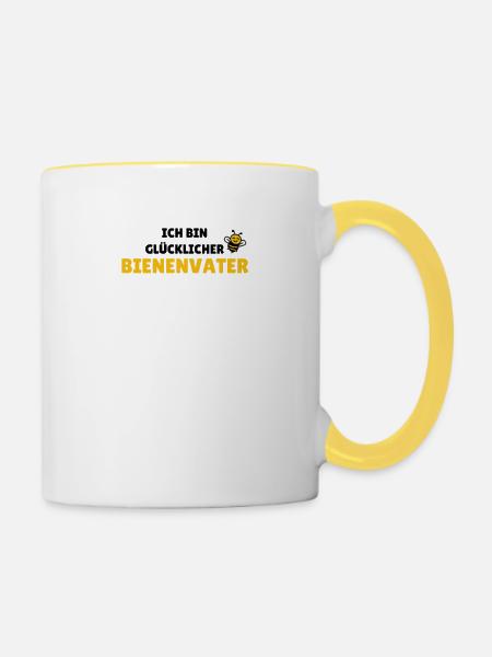 Bienenvater - Tasse zweifarbig - Weiß/Gelb