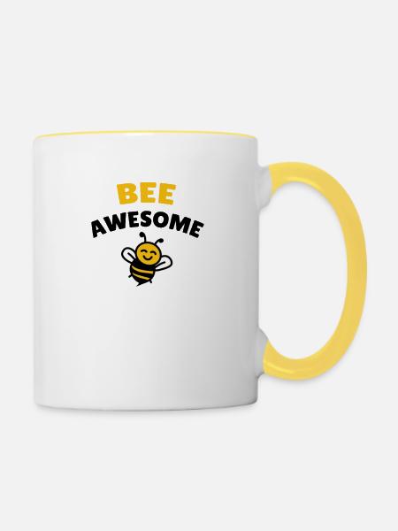 Bee awesome - Tasse zweifarbig - Weiß/Gelb