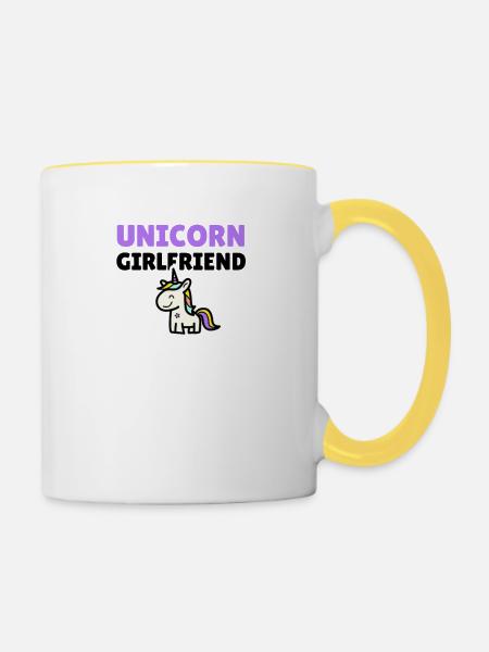 Unicorn Girlfriend - Tasse zweifarbig - Weiß/Gelb