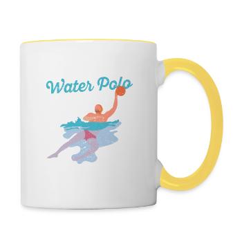 Either you love water polo or you lie down - Contrasting Mug - white/yellow - Right
