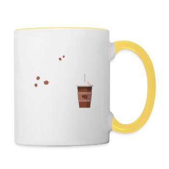 Courir sur Ms.Rachel et les amoureux accros au café glacé - Mug contrasté - blanc/jaune - Droite
