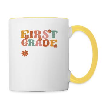 Enseignant de première année Drôle d’enseignant Amour - Mug contrasté - blanc/jaune - Droite