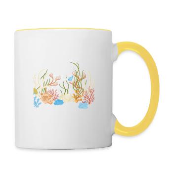 Juste un corail de plus que je promets de garder le poisson Aquariu - Mug contrasté - blanc/jaune - Droite