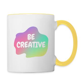 Be Creative - Tasse zweifarbig - Weiß/Gelb - Rechts