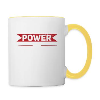 Profitez de la puissance de Jésus Croyez Dieu - Mug contrasté - blanc/jaune - Droite